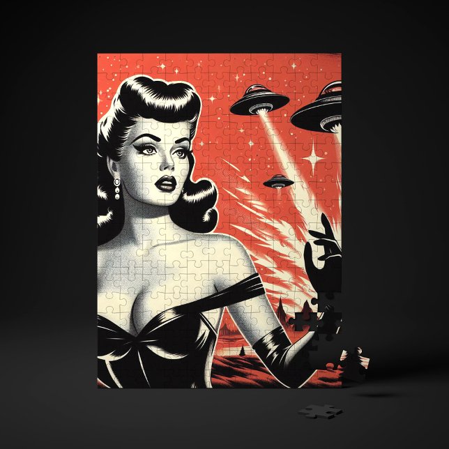 Puzzle Platillos Voladores Vintage Pin-up (Subido por el creador)