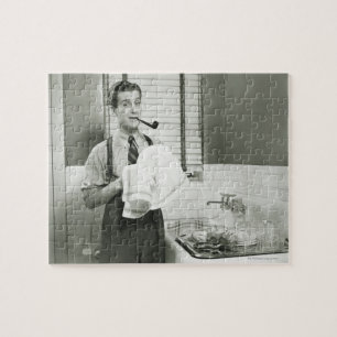 Puzzle Platos que se lavan del hombre