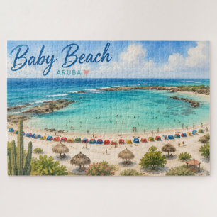 Puzzle Playa Baby Aruba Recuerdo de viaje al Caribe