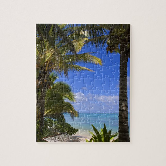 Puzzle Playa bordeada de palmeras Islas Cook 2 (Vertical)