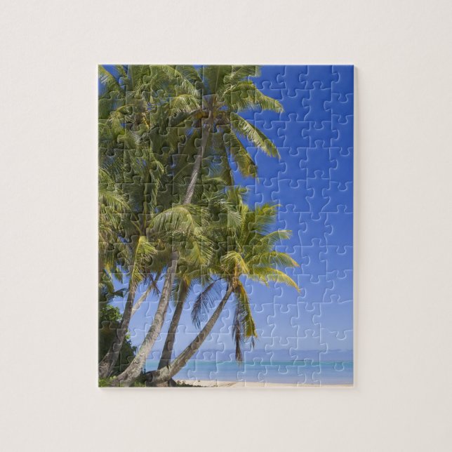 Puzzle Playa bordeada de palmeras Islas Cook 3 (Vertical)