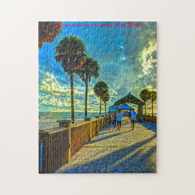 Puzzle Playa Clearwater Florida. Saludos de Navidad (Vertical)