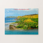 Puzzle Playa costera Guam. Felicitaciones de Navidad<br><div class="desc">Playa costera Guam. Rompecabezas. Estos rompecabezas están hechos de cartón resistente y montados sobre cartón rígido, estos puzzles están impresos en color vivo y completo. ¡Para horas de disfrute de rompecabezas, regala un rompecabezas personalizado hoy mismo! Tamaño: 11" x 14" (252 piezas). Incluye hermosa caja de regalo con la imagen...</div>