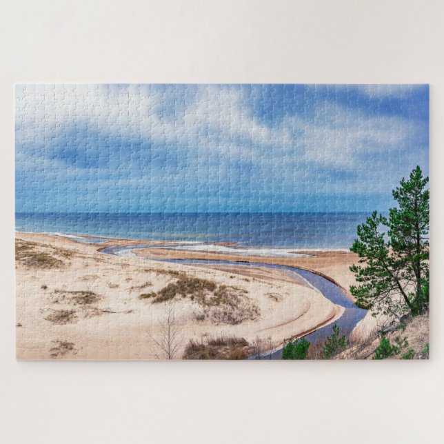 Puzzle Playa de arena blanca cerca del mar Báltico de Let (Horizontal)