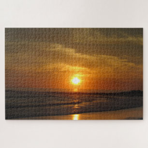 Puzzle playa de atardecer