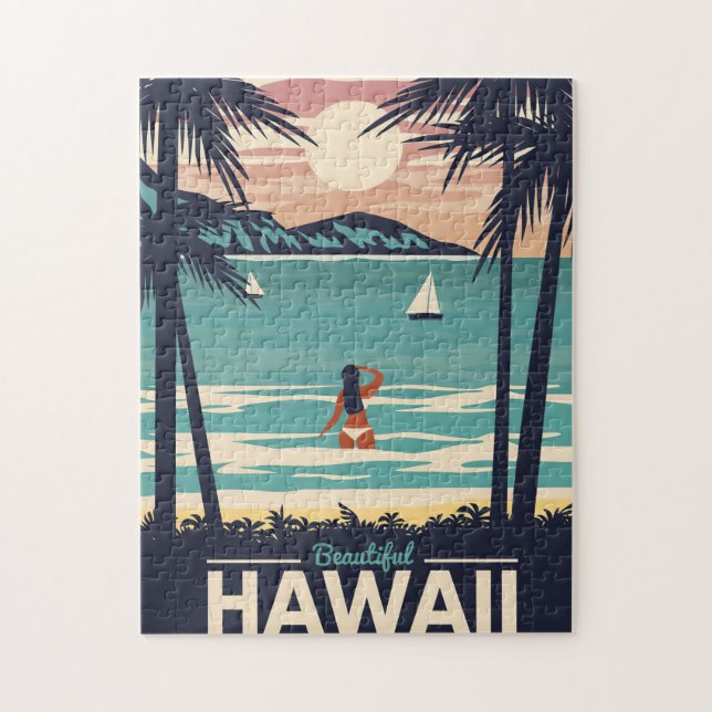 Puzzle Playa de Hawaii con estilo (Vertical)
