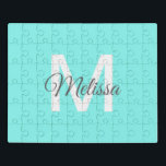Puzzle playa de moda grisácea playa de agua turquesa abst<br><div class="desc">moda de gentil playa abstracta de moda azul turquesa acuática. verde azulados regalos de moda turquesa.</div>