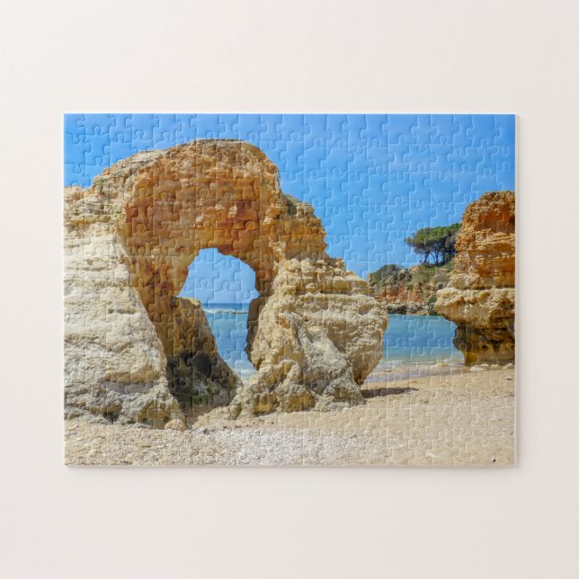 Puzzle Playa de Portugal con rocas en el Algarve (Horizontal)