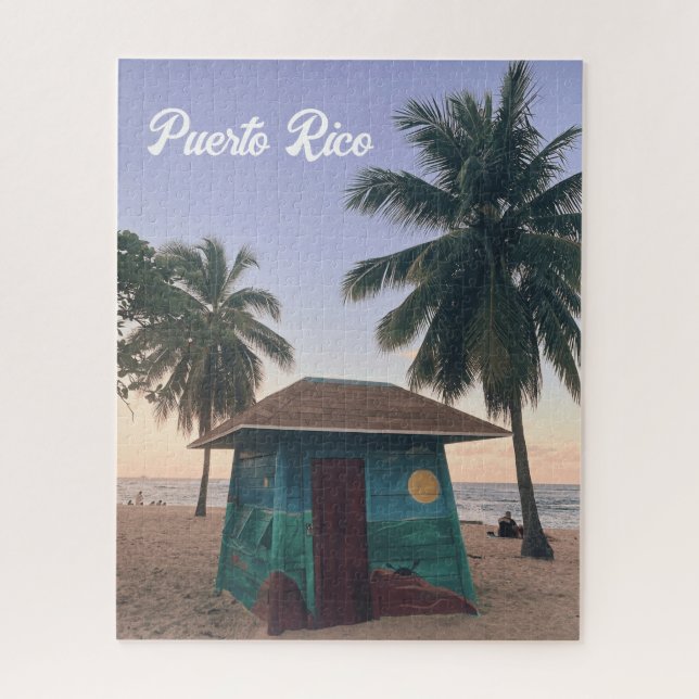 Puzzle Playa de Puerto Rico San Juan Isla Sunset Foto (Vertical)