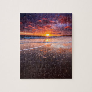 Puzzle Playa del Estado Ventura al Atardecer