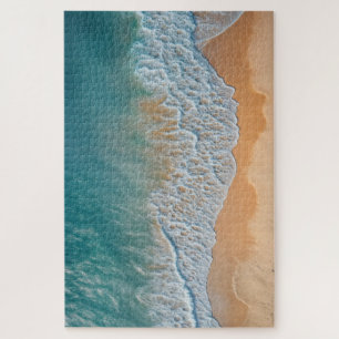 Puzzle Playa del Océano desde arriba olas de mar turquesa