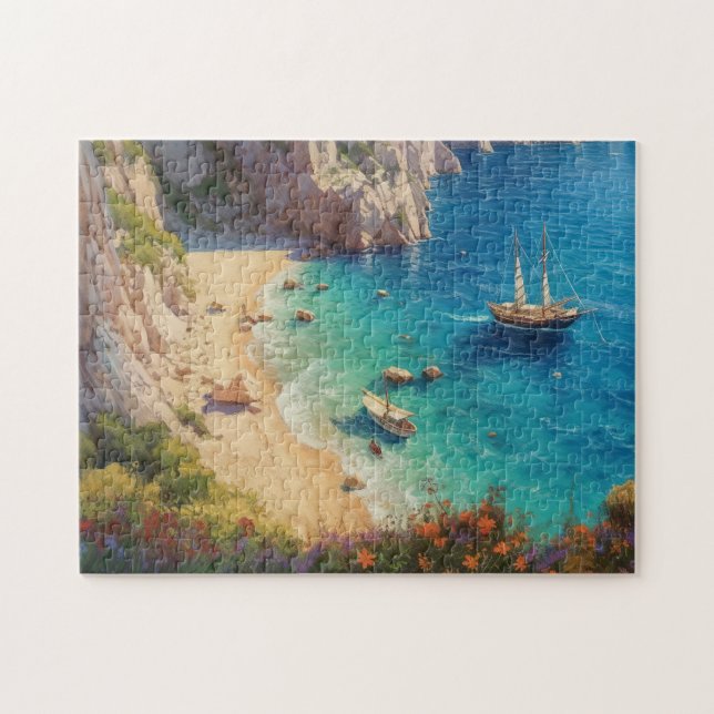 Puzzle Playa en Grecia (Horizontal)