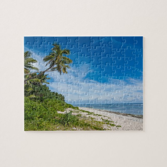 Puzzle Playa Kolovai Franjeada de Palmeras (Horizontal)