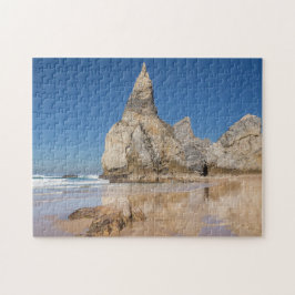 Puzzle Playa Praia da Ursa rocas en Portugal Poster de re