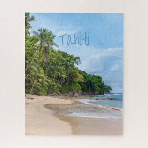 Puzzle Playa Tahiti Sand Blue Sky Palm Trees