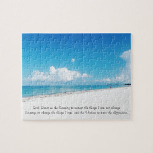 Puzzle Playa tropical con rezo de la serenidad