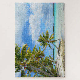 Puzzle Playa tropical del Pacífico con palmera