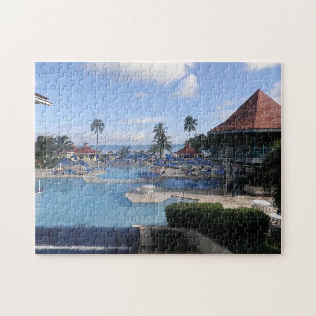 Puzzle Playa tropical en las Bahamas. (Horizontal)