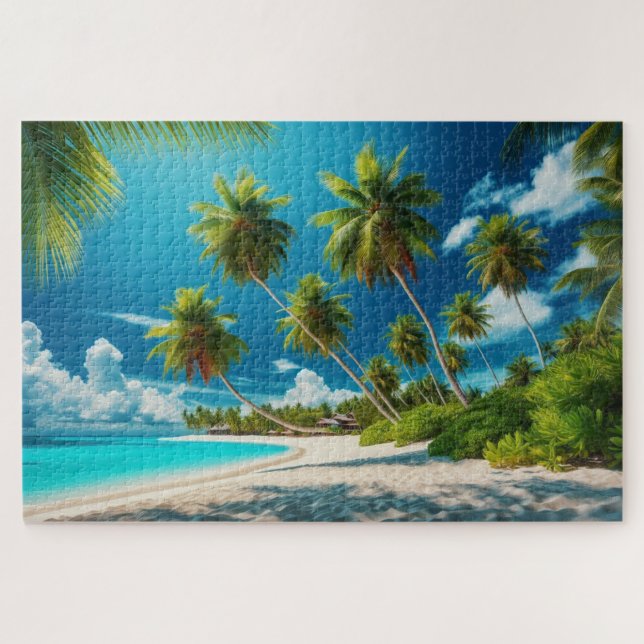 Puzzle Playa Tropical: Un paisaje impresionante (Horizontal)
