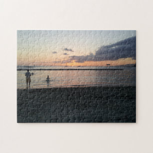 Puzzle Playa Tropical Waikiki Oahu Hawaii Noche de Atarde