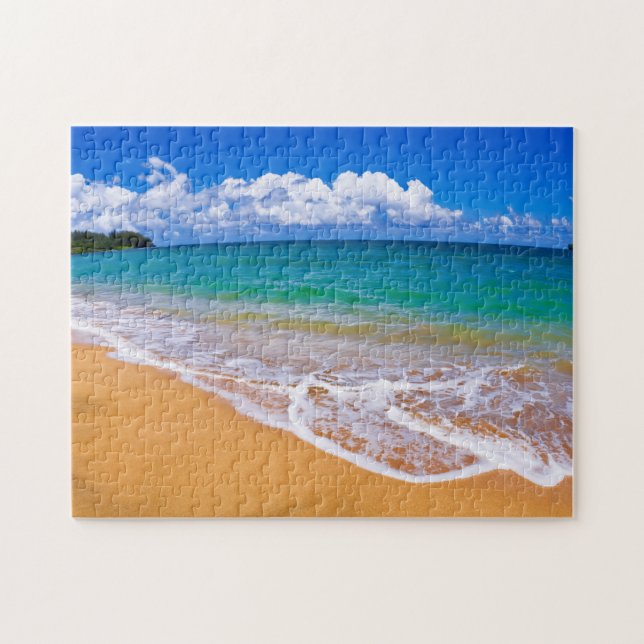 Puzzle Playa vacía y aguas azules (Horizontal)