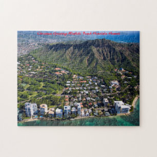 Puzzle Playa Waikiki Hawaii Honolulu. Saludo de Navidad