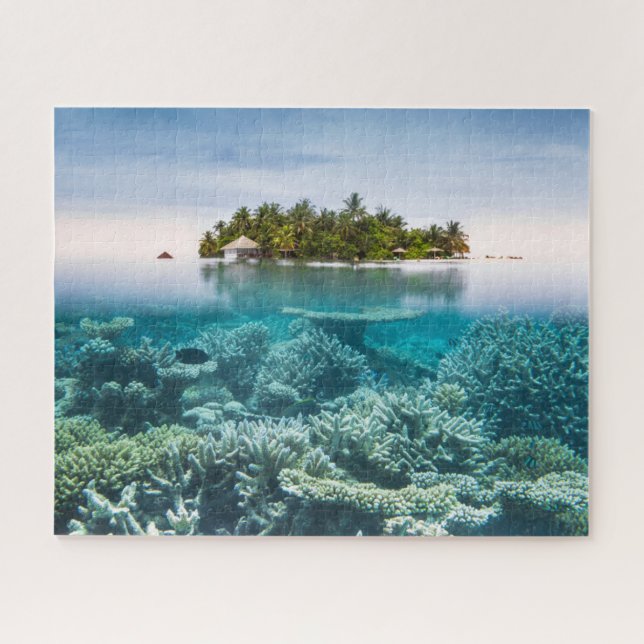 Puzzle Playas tropicales | Atolón Ari de Maldivas (Horizontal)