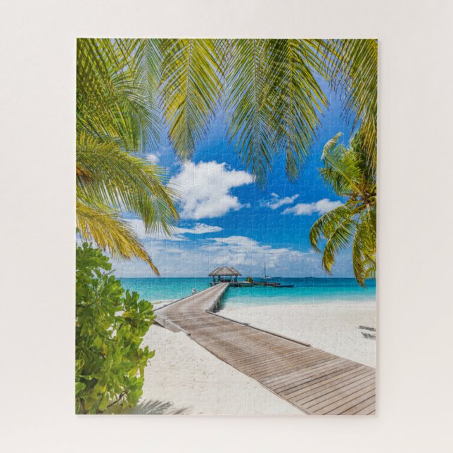 Puzzle Playas tropicales | Muelle de madera de la isla de (Vertical)