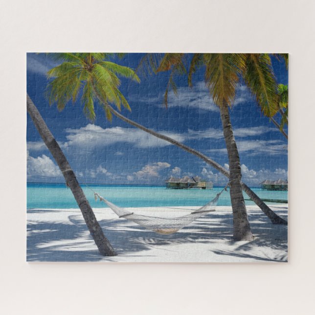 Puzzle Playas tropicales | Sandy Beach, Maldivas (Horizontal)