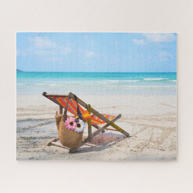 Puzzle Playas tropicales | Silla de playa de arena (Horizontal)