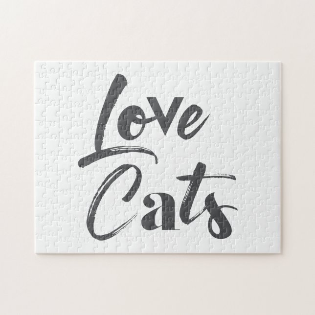 Puzzle Playful, joyful, modern, cute design of Love Cats (Horizontal)