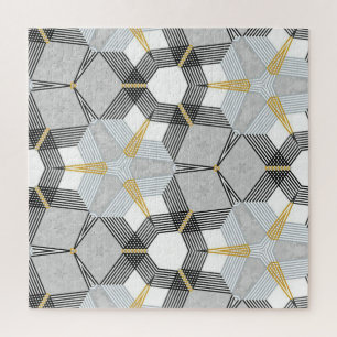 Puzzle Plaza hexagonal colorida: caleidoscopio geométrico