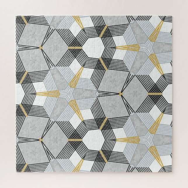 Puzzle Plaza hexagonal colorida: caleidoscopio geométrico (Vertical)