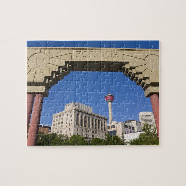 Puzzle Plaza Olímpica y Calgary Tower, Alberta, Canadá (Horizontal)