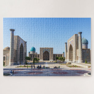 Puzzle Plaza Registan al atardecer - Samarcanda, Uzbekist