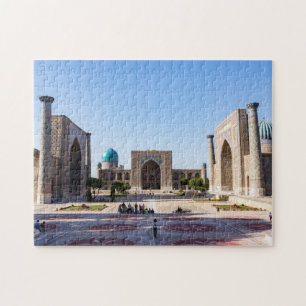 Puzzle Plaza Registan al atardecer - Samarcanda, Uzbekist