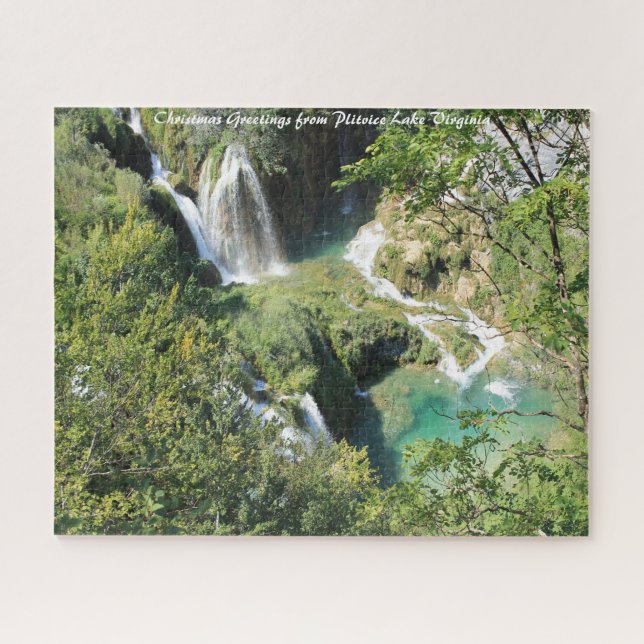 Puzzle Plitvice Lakes Virginia.Saludos de Navidad (Horizontal)