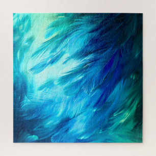 Puzzle Pluma abstracta verde azul