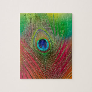 Puzzle Pluma de pavo real en primer plano