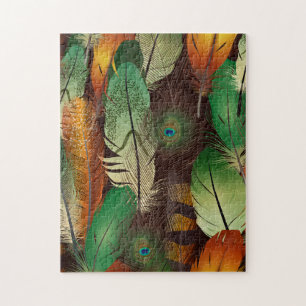 Puzzle Plumas , Colorido Patrón de pavo real