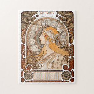 Puzzle Plume Zodiac Woman by Alphonse Mucha – Art Nouveau