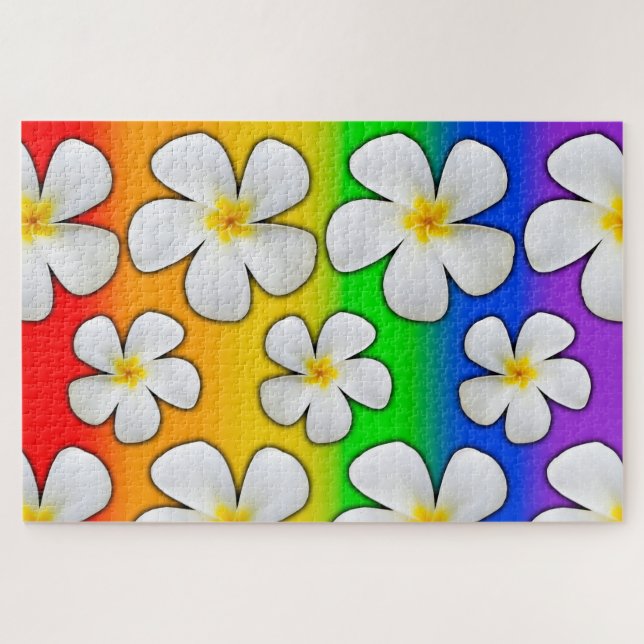 Puzzle Plumeria con colores arcoiris 1014 piezas, (Horizontal)