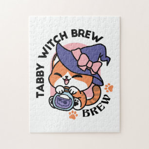 Puzzle Poción de Bruja Atigrada – Diseño de Gato de Hallo