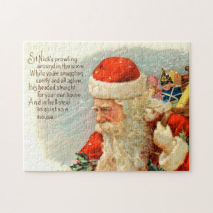 Puzzle poema vintage de Papá Noel