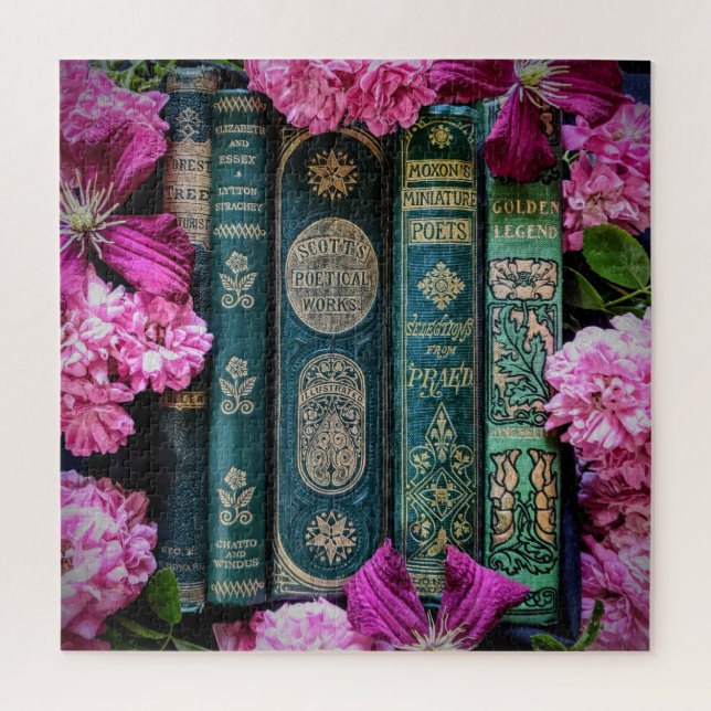 Puzzle Poetic Books & Roses (Vertical)