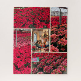 Puzzle Poinsettia Add Your Photo Christmas Holiday Gift
