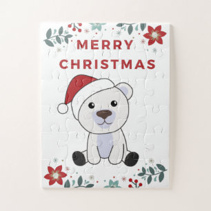 Puzzle Polar: Navidades del oso polar niegan animales de 
