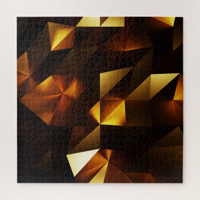 Puzzle Polígono dorado: representación abstracta 3D (Vertical)