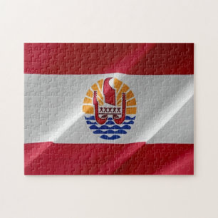 Puzzle Polinesia Francesa - Bandera ondulante -