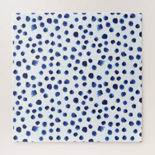 Puzzle Polka Azul: Punto acuarela sin inconvenientes.